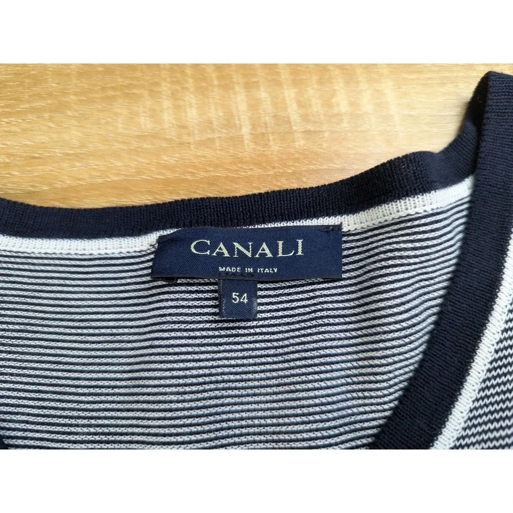Canali Sweater Mens 54 Cotton Lightweight Knit Quiet Luxury Old Money Timeless
